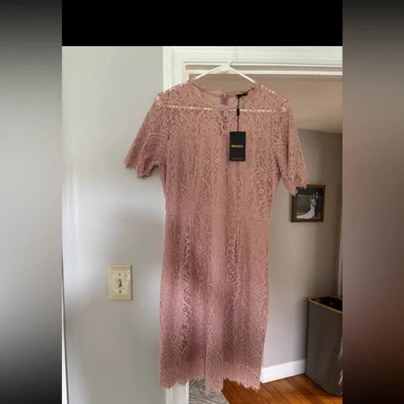 Blush Pink Lace Dress- wedding guest - Picture 2 of 2